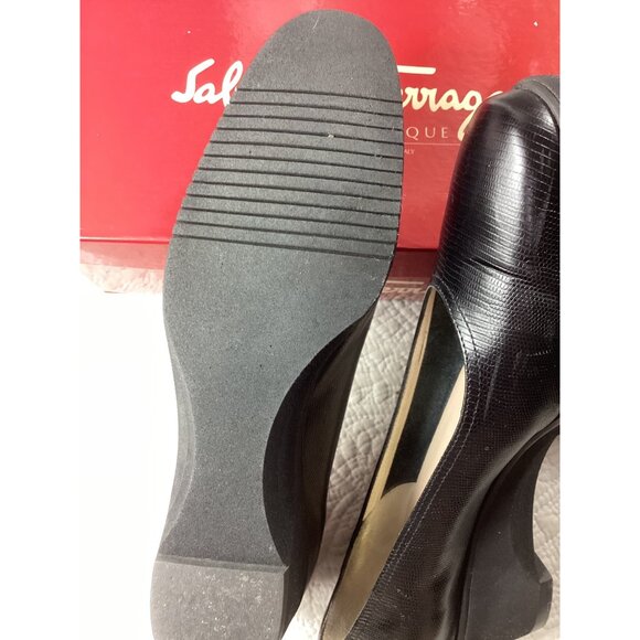 Salvatore Ferragamo Donnina Italian Womens Black Leather Shoes*Pumps*Size 8*NIB - Picture 8 of 14